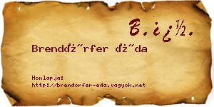 Brendörfer Éda névjegykártya